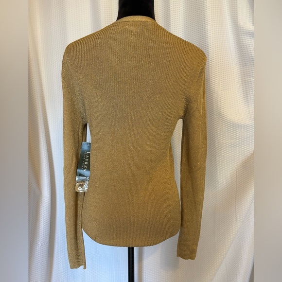 Ralph Lauren light bronze metallic cardigan and tank top 2 pc set size large NWT - Picture 3 of 9